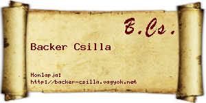Backer Csilla névjegykártya