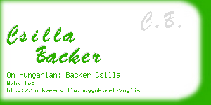 csilla backer business card